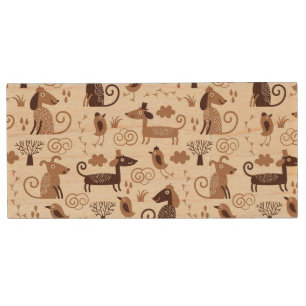 pattern with cute dogs wood USB flash drive