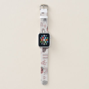 pattern with cute elephants and giraffes giant   apple watch band