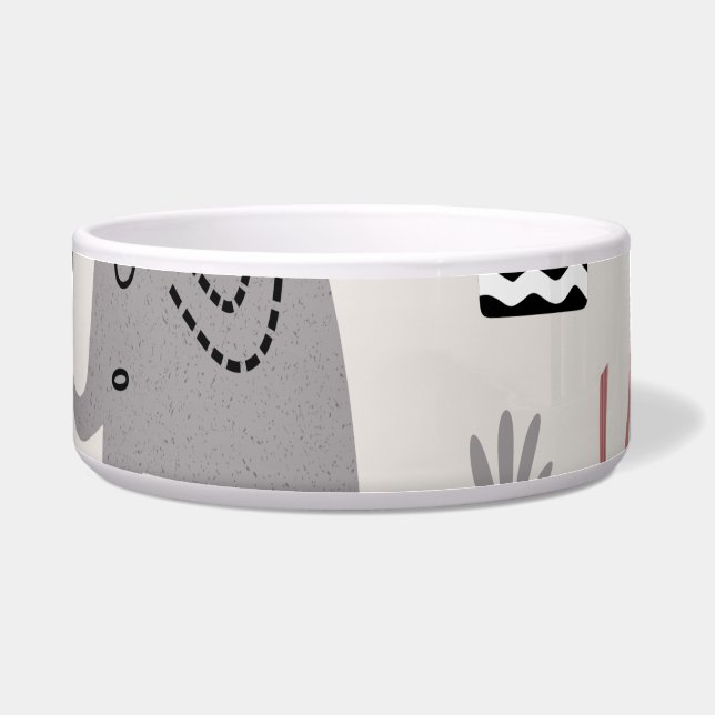 pattern with cute elephants and giraffes giant  bowl (Front)