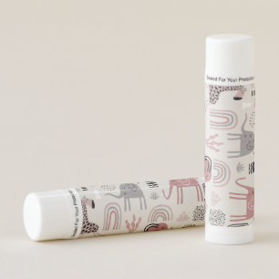 pattern with cute elephants and giraffes giant lip balm