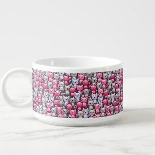 pattern with cute kawaii doodle cats 2 bowl