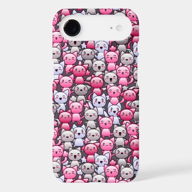 pattern with cute kawaii doodle cats 2 Case-Mate iPhone case (Back)