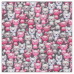 pattern with cute kawaii doodle cats 2 fabric