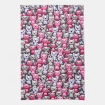 pattern with cute kawaii doodle cats 2 kitchen towel