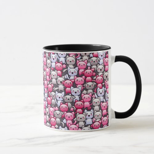 pattern with cute kawaii doodle cats 2 mug