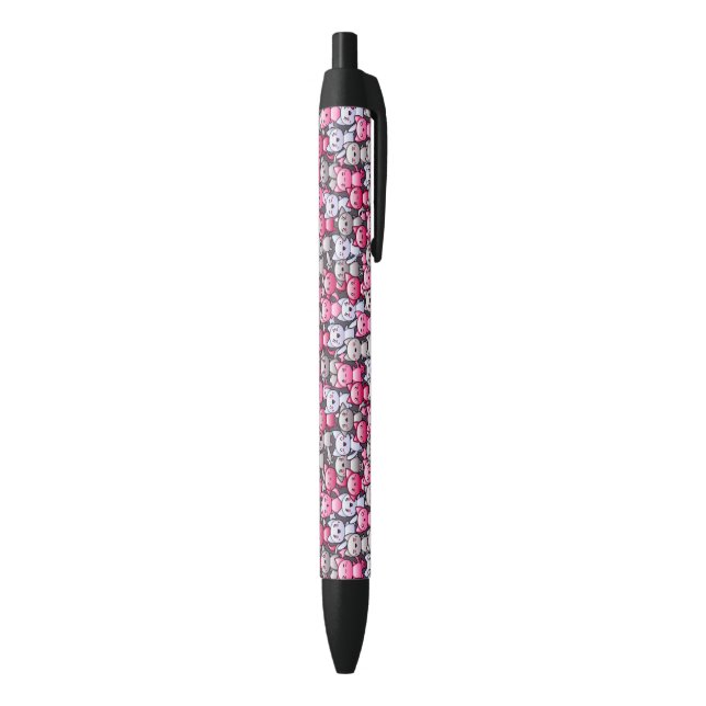 pattern with cute kawaii doodle cats 2 pen (Bottom (Vertical))