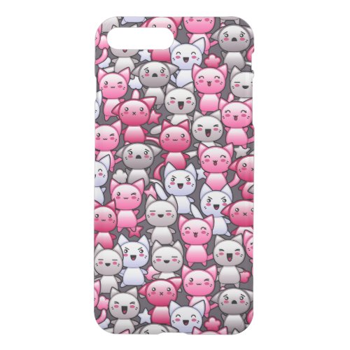 pattern with cute kawaii doodle cats 2 iPhone 8 plus7 plus case