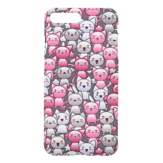 pattern with cute kawaii doodle cats 2 uncommon iPhone case (Back)