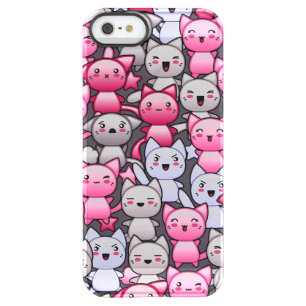 pattern with cute kawaii doodle cats 2 permafrost iPhone SE/5/5s case