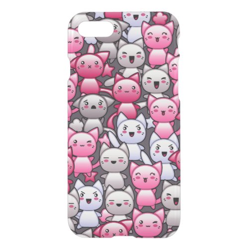 pattern with cute kawaii doodle cats 2 iPhone SE87 case