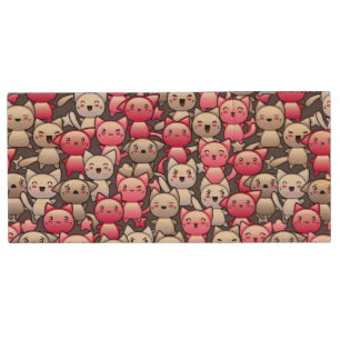 pattern with cute kawaii doodle cats 2 wood flash drive