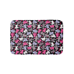 pattern with cute kawaii doodle cats 3 bathroom mat