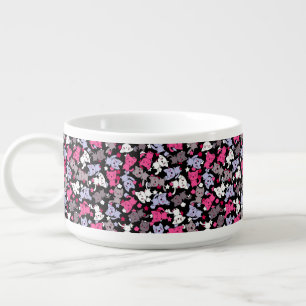 pattern with cute kawaii doodle cats 3 bowl