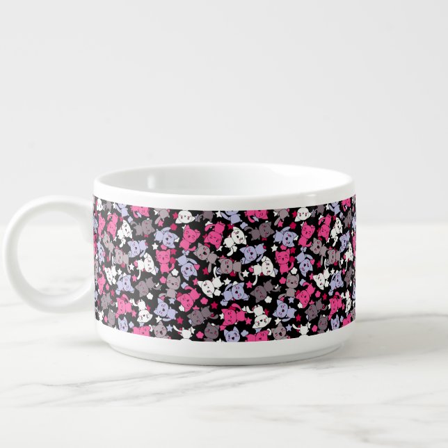 pattern with cute kawaii doodle cats 3 bowl (Right)