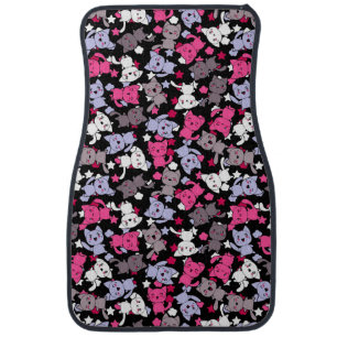 pattern with cute kawaii doodle cats 3 car mat