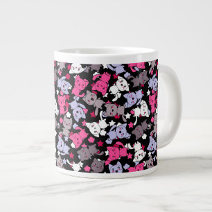 pattern with cute kawaii doodle cats 3 giant coffee mug