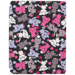 pattern with cute kawaii doodle cats 3 iPad smart cover