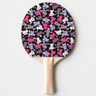 pattern with cute kawaii doodle cats 3 Ping-Pong paddle