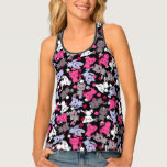 pattern with cute kawaii doodle cats 3 tank top