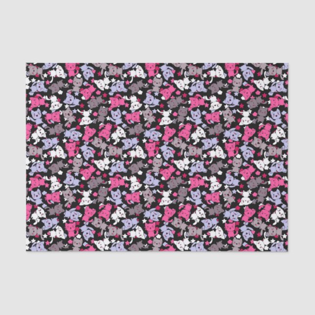 pattern with cute kawaii doodle cats 3 tissue paper (Front)