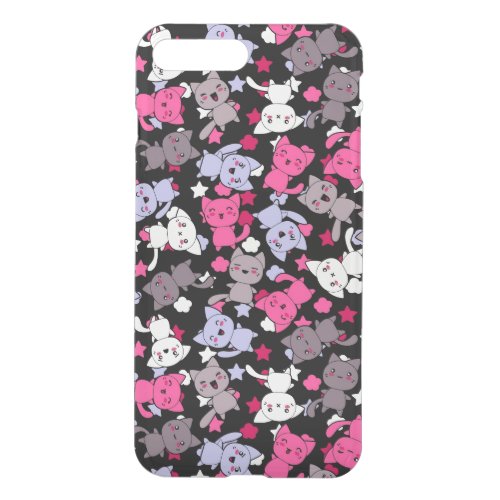 pattern with cute kawaii doodle cats 3 iPhone 8 plus7 plus case