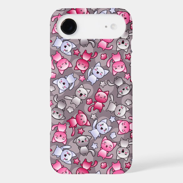 pattern with cute kawaii doodle cats Case-Mate iPhone case (Back)