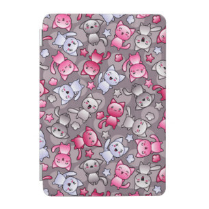 pattern with cute kawaii doodle cats iPad mini cover