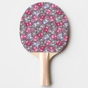 pattern with cute kawaii doodle cats Ping-Pong paddle
