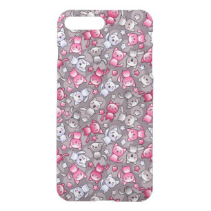 pattern with cute kawaii doodle cats iPhone 8 plus/7 plus case
