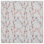 Pattern with delicate spring sakura flowers fabric