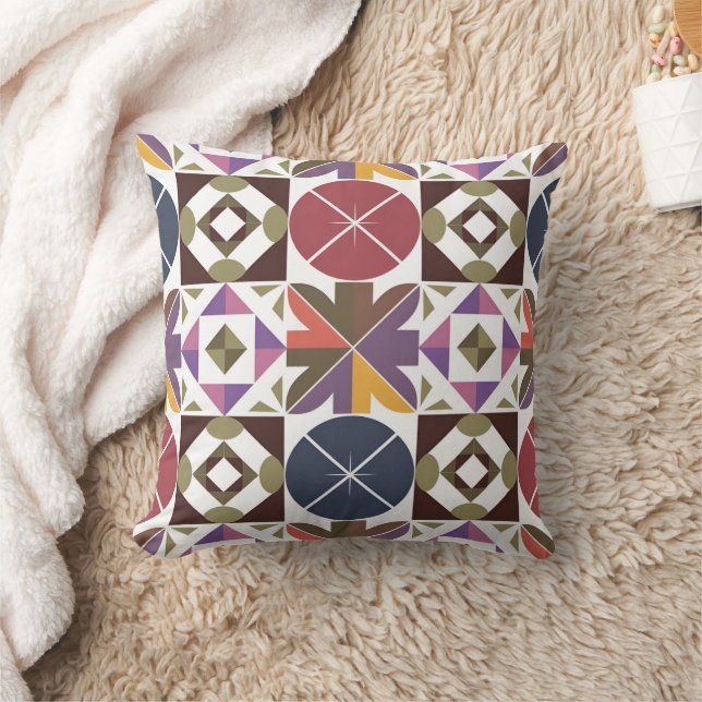  Pattern with different Geometric Shapes  Throw Pillow (Blanket)
