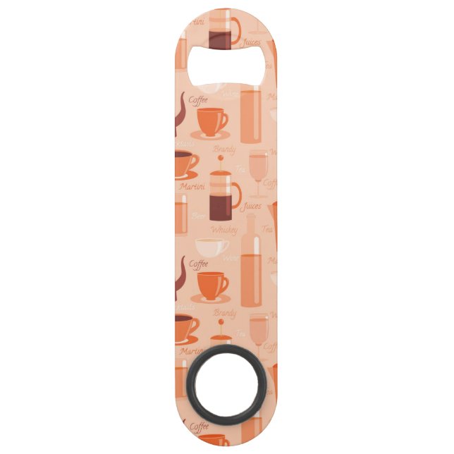 Pattern with drinks and text bar key (Front)