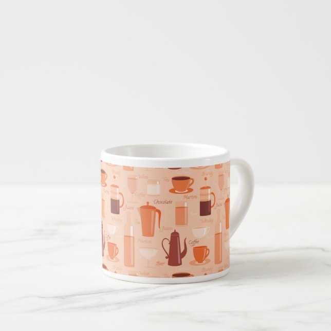 Pattern with drinks and text espresso cup (Front Right)