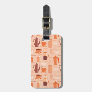 Pattern with drinks and text luggage tag