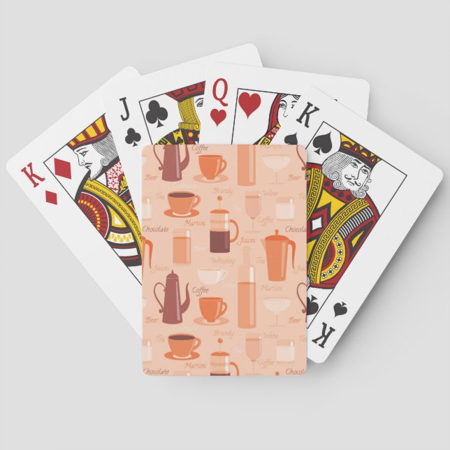 Pattern with drinks and text poker cards (Back)