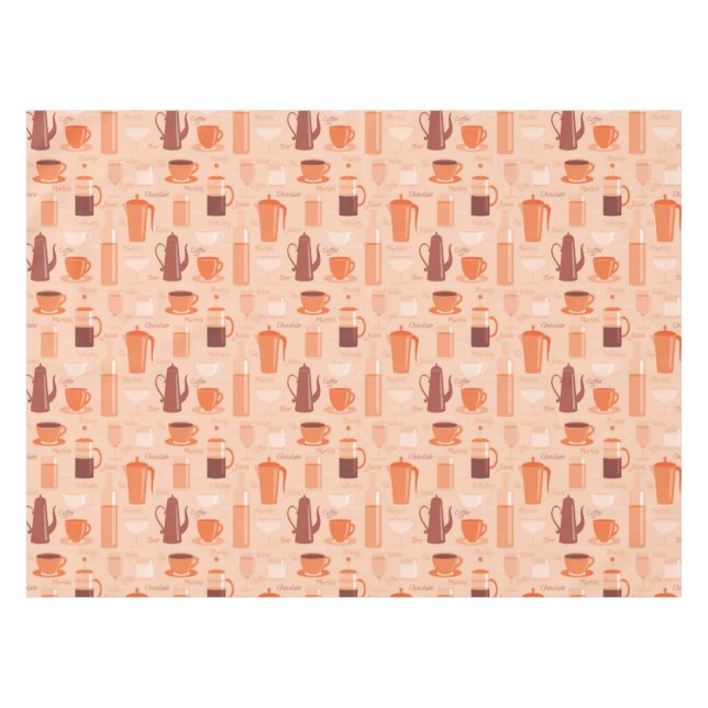 Pattern with drinks and text tablecloth (Front (Horizontal))