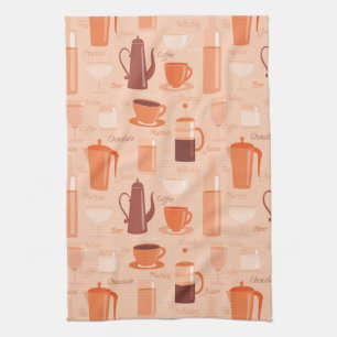 Pattern with drinks and text towel