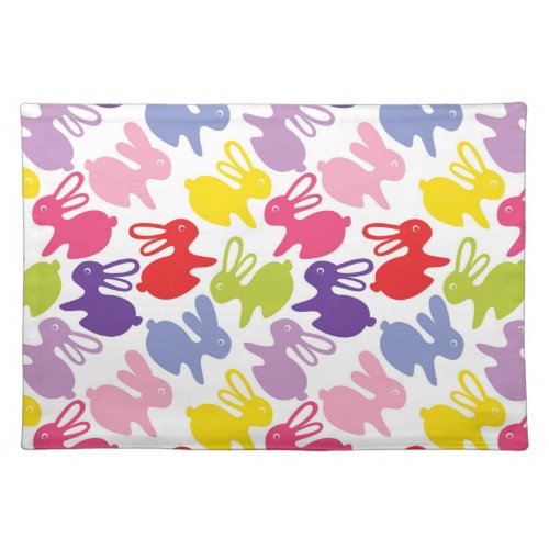 pattern with Easter rabbits Cloth Placemat