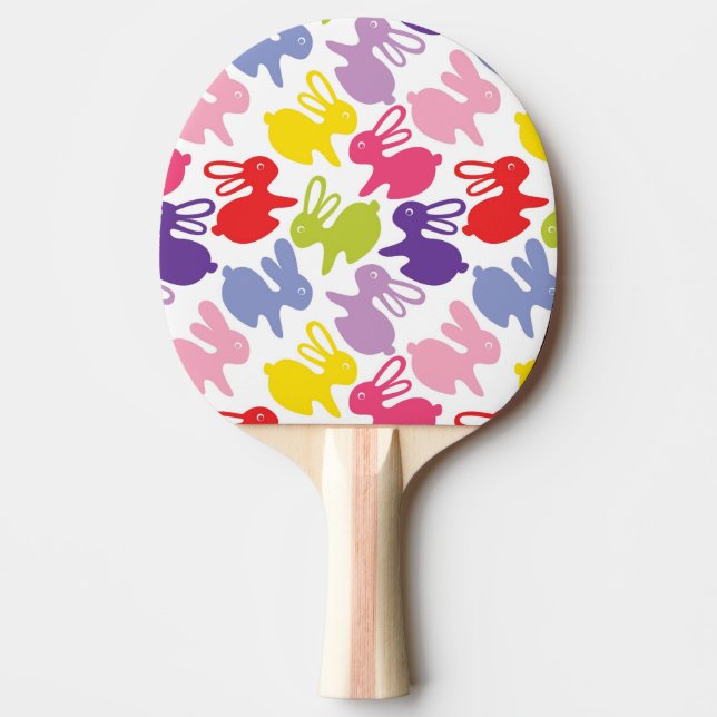 pattern with Easter rabbits Ping-Pong Paddle (Front)