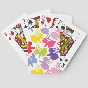 pattern with Easter rabbits Poker Cards