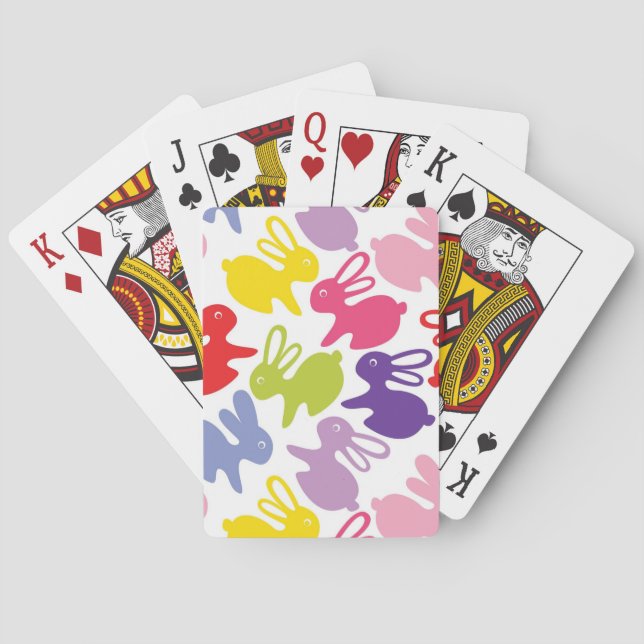 pattern with Easter rabbits Poker Cards (Back)