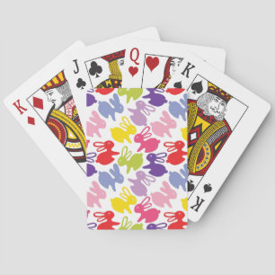 pattern with Easter rabbits Poker Cards