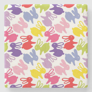 pattern with Easter rabbits Stone Coaster