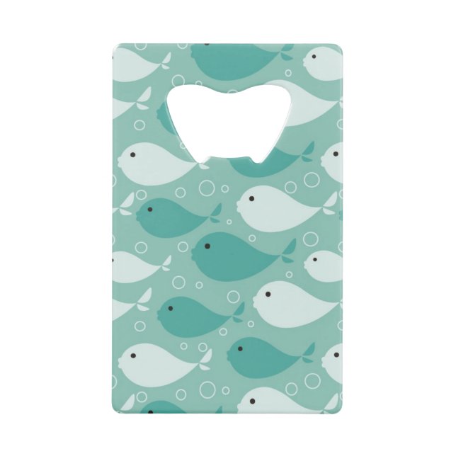 pattern with fish 2 credit card bottle opener (Front)