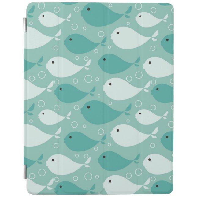 pattern with fish 2 iPad smart cover (Front)