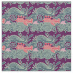 Pattern With Fish And Purple Wave Fabric
