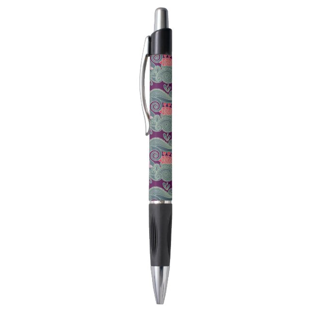 Pattern With Fish And Purple Wave Pen (Top (Vertical))
