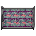 Pattern With Fish And Purple Wave Serving Tray