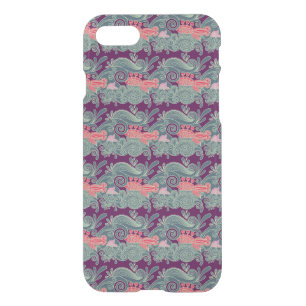 Pattern With Fish And Purple Wave iPhone SE/8/7 Case
