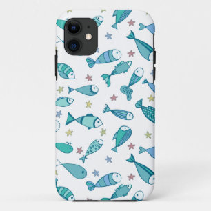 Pattern With Fish And Starfish iPhone 11 Case